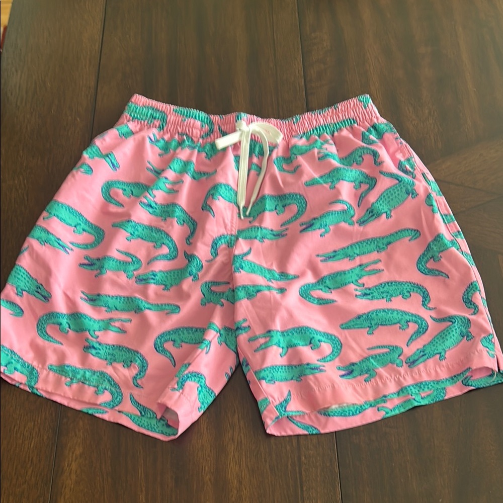 Chubbies  Pink Swim Shorts with Alligator Print